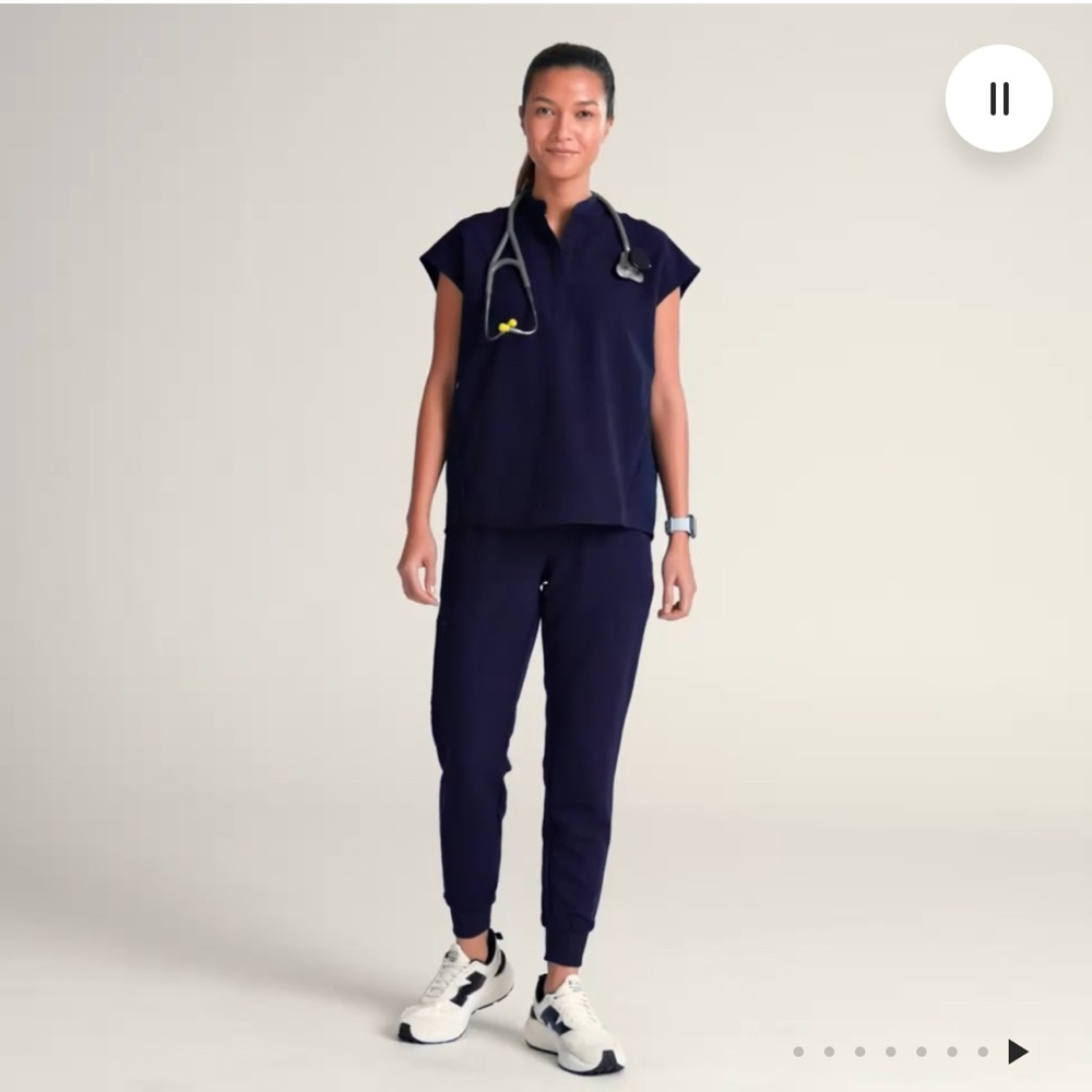 Figs Navy Blue V-Neck Medical Top